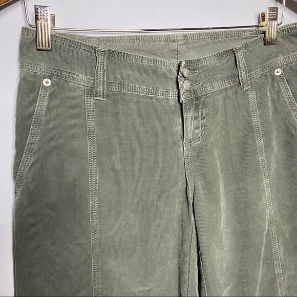 Joie Green Corduroy Wide Leg Cropped Pants Size 2 - Picture 2 of 8